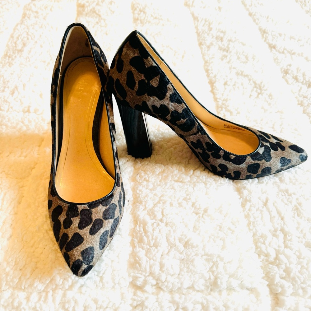 EUC Cole Haan Carmen Grey/Black Leopard Pumps 8